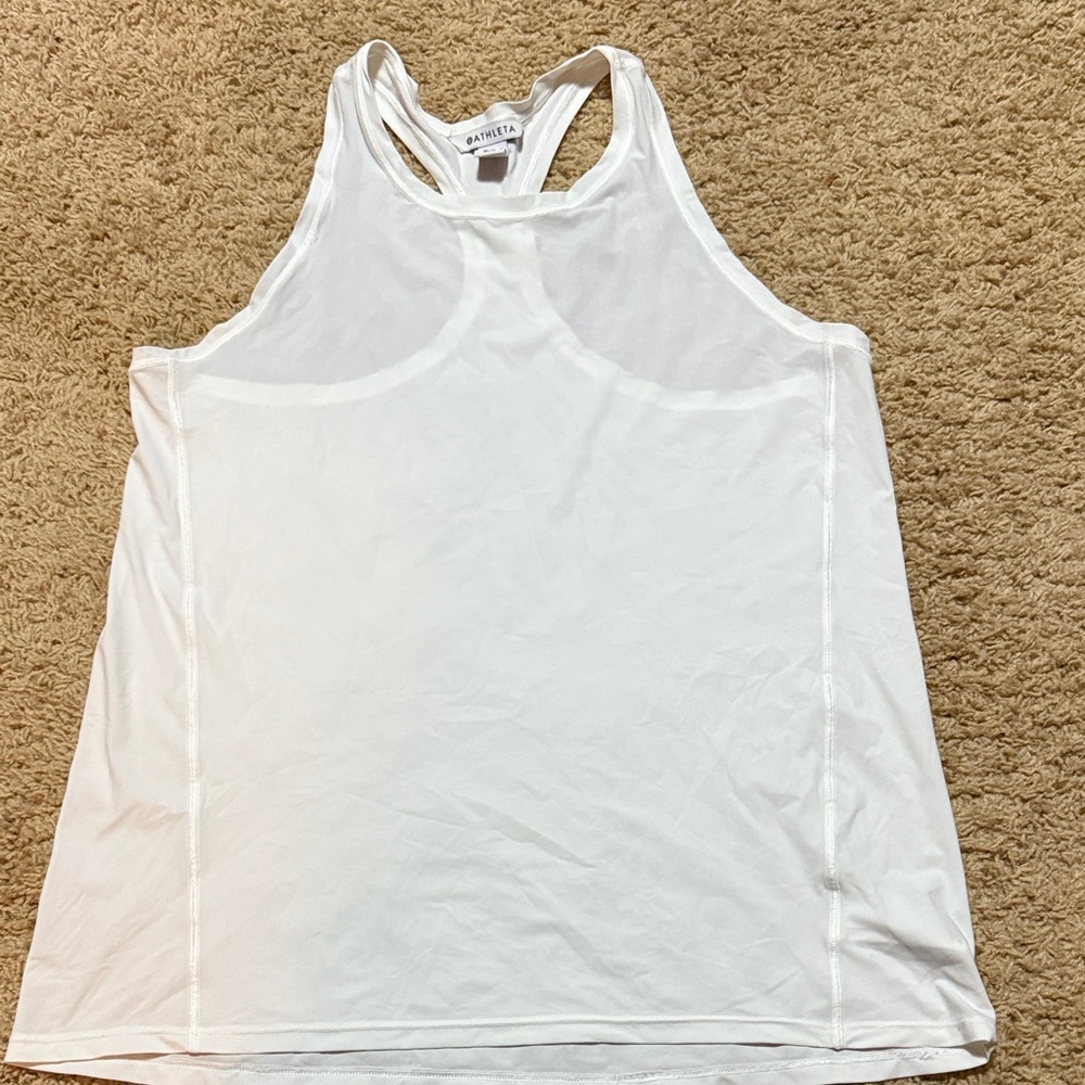 Athleta Ultimate Train Tank White Tank Top - Medium Tall